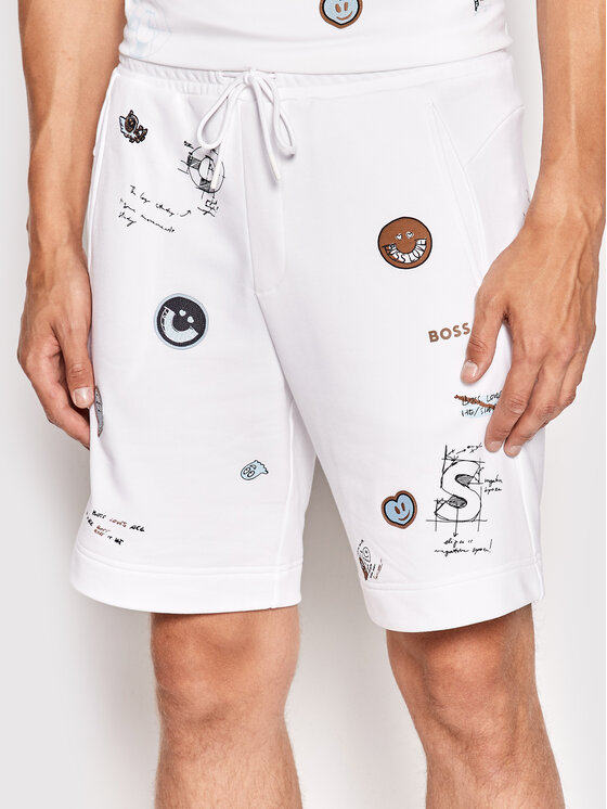 Boss Sportshorts Hoverart 50471916 Weiß Regular Fit | Modivo.de