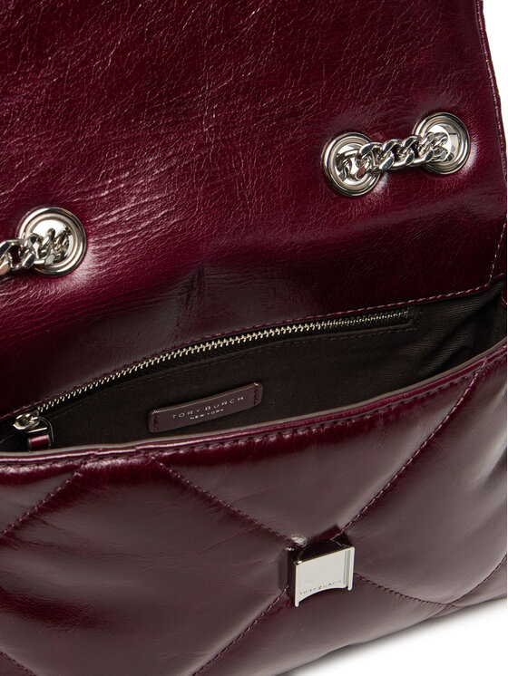 Tory Burch Tory Burch Ročna torba Kira Diamond 169326 Bordo rdeča
