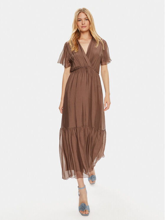Haveone Haveone Літня сукня AFF-L013 Коричневий Regular Fit