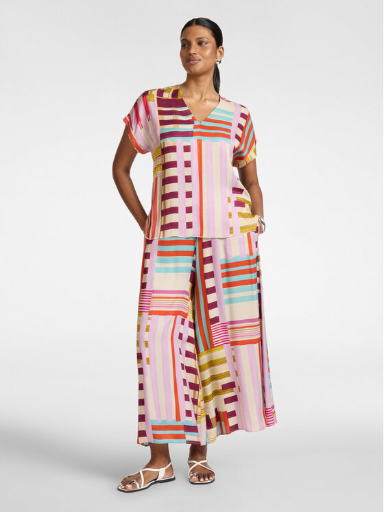 Elena Mirò Elena Mirò Pantaloni di tessuto P017Z000222N001 Rosa Over Fit