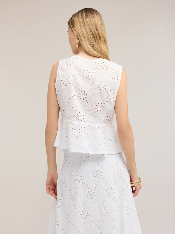 Motivi Motivi Top D072Q000585N0S1 Biały Flared Fit