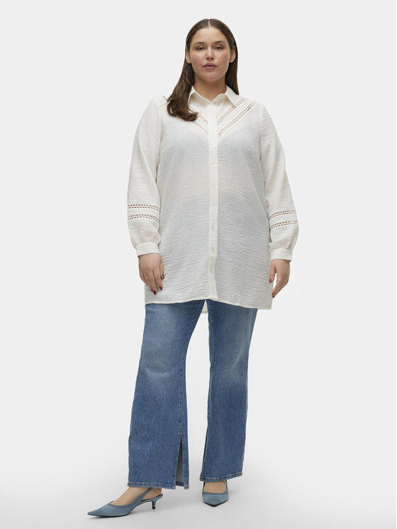 Vero Moda Curve Vero Moda Curve Φόρεμα πουκάμισο Chris 10301894 Λευκό Regular Fit