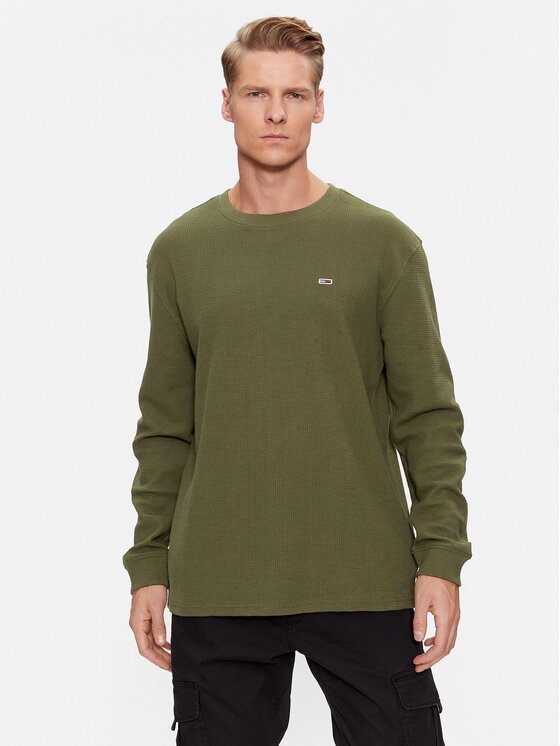 Tommy Jeans Tommy Jeans Longsleeve DM0DM15041 Зелений Classic Fit