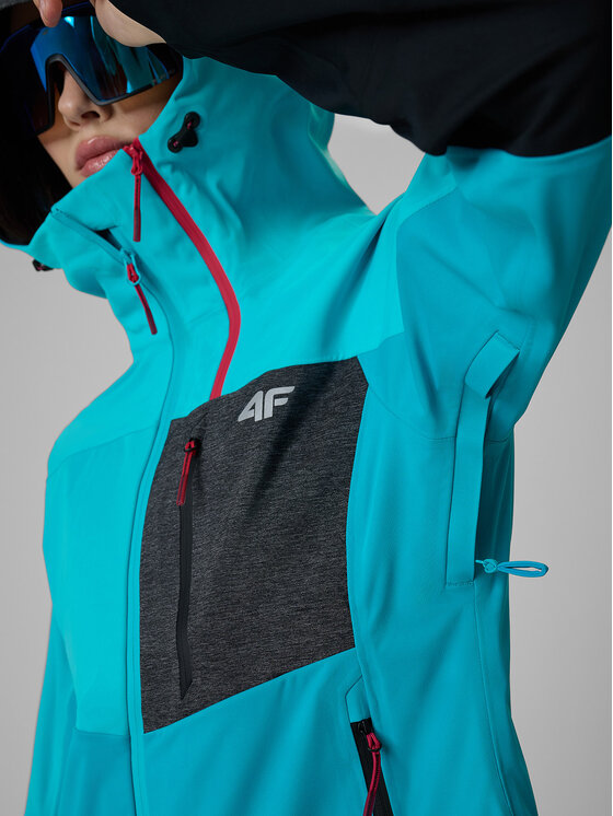 4F 4F Kurtka przejściowa TREKKING Turkusowy Regular Fit