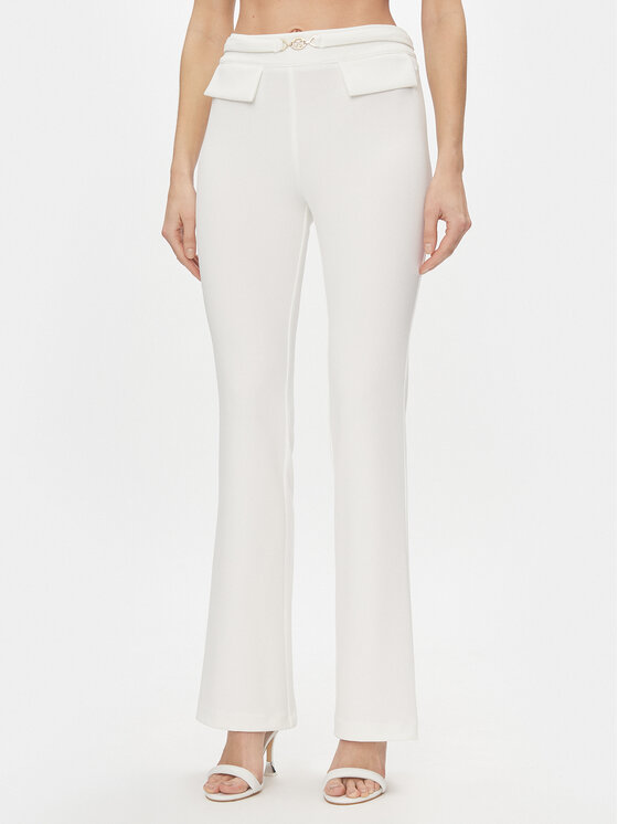 Rinascimento Rinascimento Pantaloni di tessuto CFC0117520003 Bianco Bootcut Fit