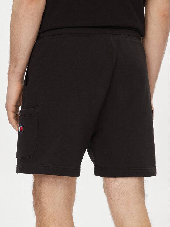 Tommy Jeans Tommy Jeans Pantaloni scurți sport Badge DM0DM18479 Negru Regular Fit