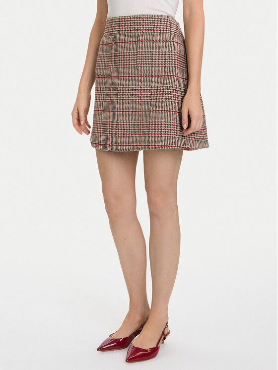 Tommy Hilfiger Tommy Hilfiger Mini sukně Seasonal WW0WW48265 Béžová Regular Fit