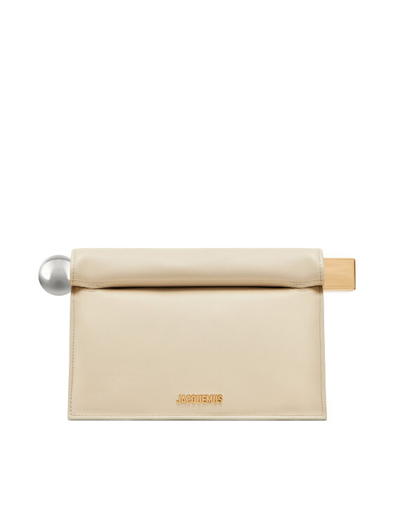 JACQUEMUS Kabelka La Pochette Rond 24E233BA356-3171 Écru