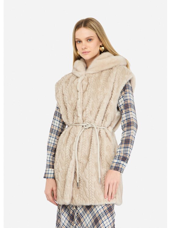 Liu Jo Liu Jo Gilet MF5364E1044W9868 Beige Regular Fit