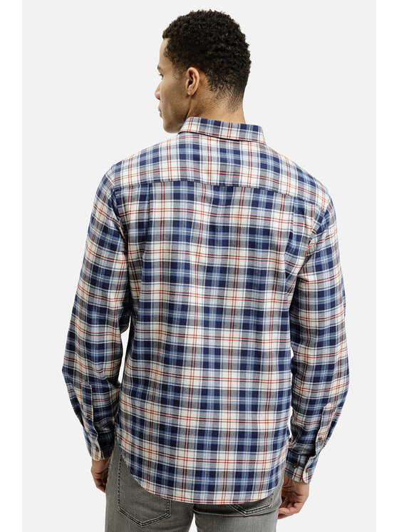 Cross Jeans Cross Jeans Koszula 35615-014 Niebieski Regular Fit