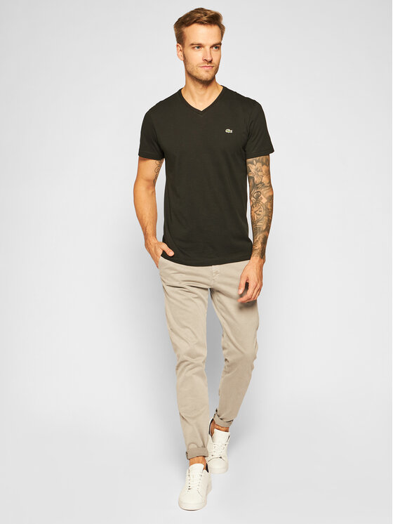 Lacoste Lacoste Tričko TH2036 Čierna Regular Fit