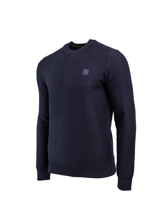 BOSS Boss Sweter 50495784-404_L Granatowy Regular Fit