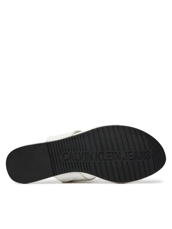 Calvin Klein Jeans Calvin Klein Jeans Σαγιονάρες Flat Sandal Slide Toepost Mg Met YW0YW01342 Λευκό