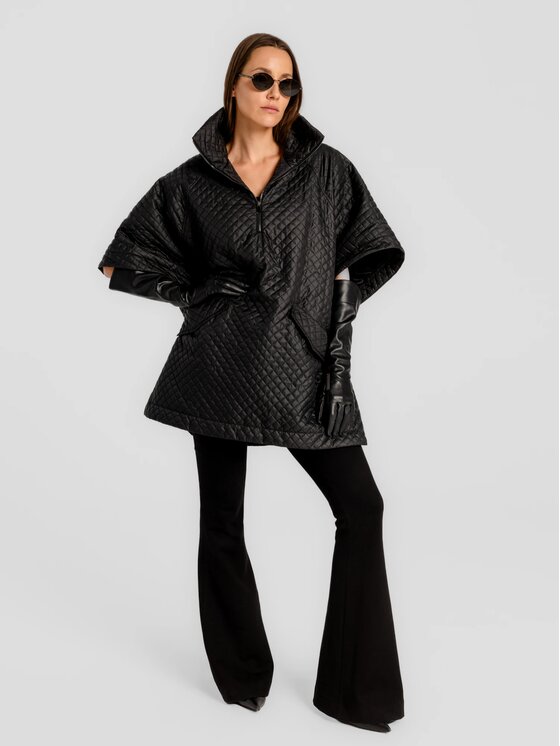 MANDRAGORA MANDRAGORA Pončo Lace Čierna Slim Fit