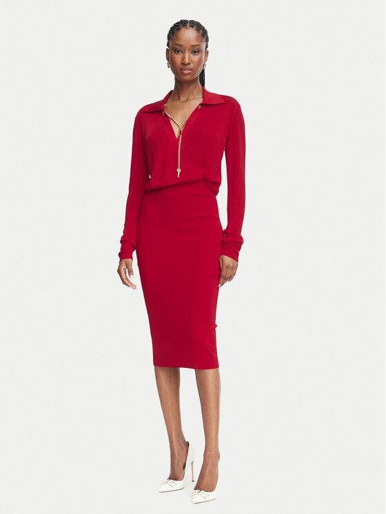 Elisabetta Franchi Koktel haljina AM-19S-66E2-V500 Crvena Slim Fit