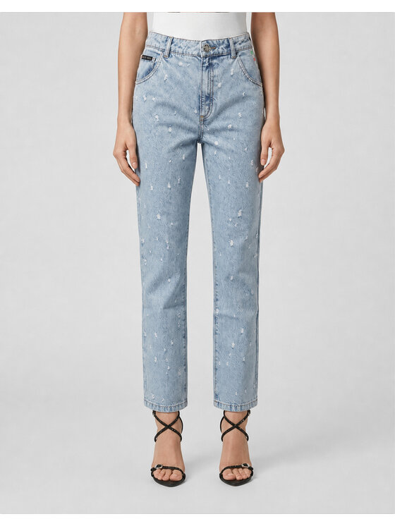 PHILIPP PLEIN PHILIPP PLEIN Jeansy 31767 Modrá Straight Fit