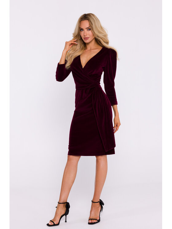 Made of Emotion Made of Emotion Sukienka wieczorowa M829 Bordowy Premium Fit