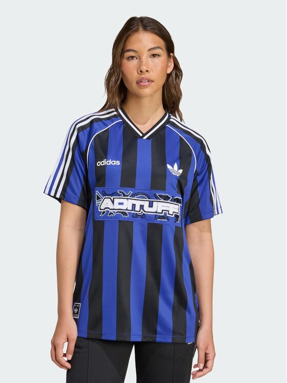 adidas adidas Koszulka techniczna Beads Jersey Niebieski Loose Fit