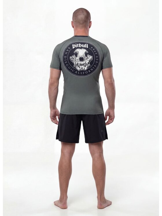 PITBULL PITBULL Koszulka techniczna SKULL LOGO Zielony Regular Fit