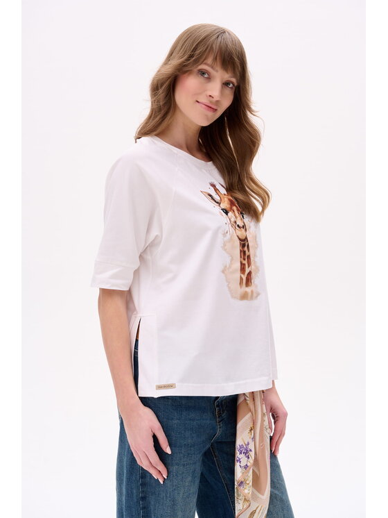 blue shadow blue shadow T-Shirt Giraffe Écru Regular Fit