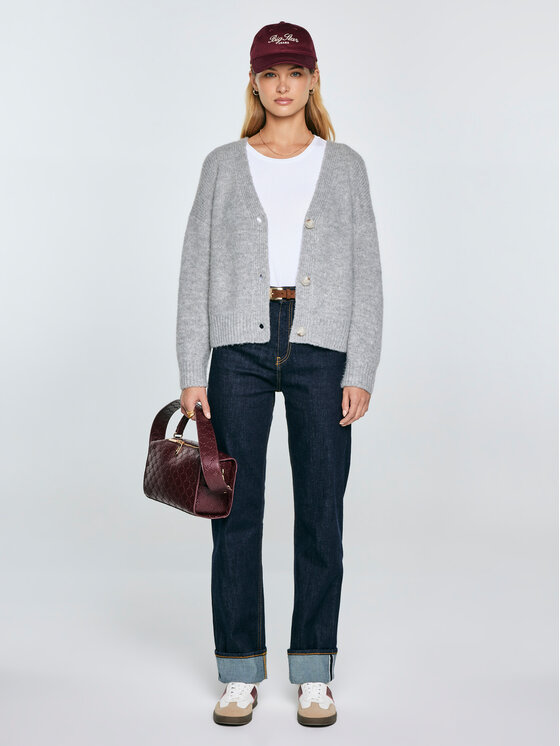 BIG STAR BIG STAR Kardigan KARDICA Szary Comfort Fit