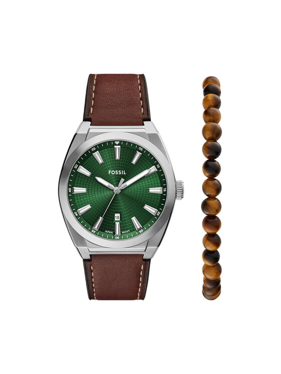 Fossil Fossil Zegarek FS6080SET Brązowy