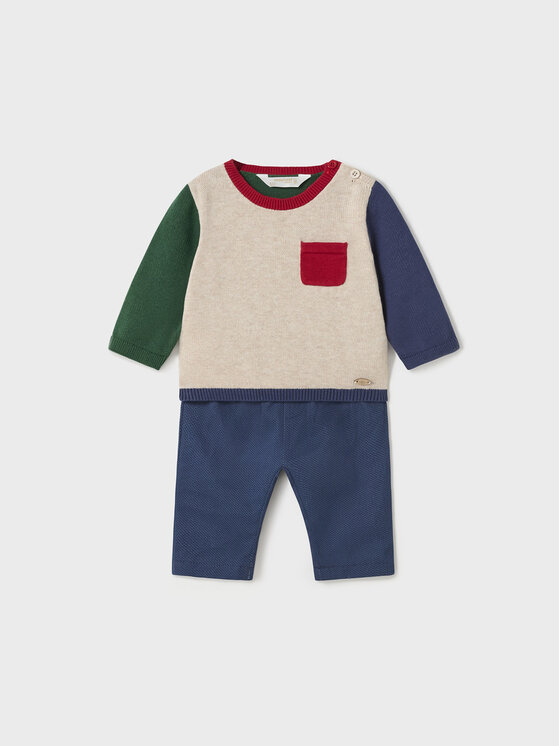 Mayoral Mayoral Set pulover și pantaloni din material textil 2.521 Colorat Regular Fit