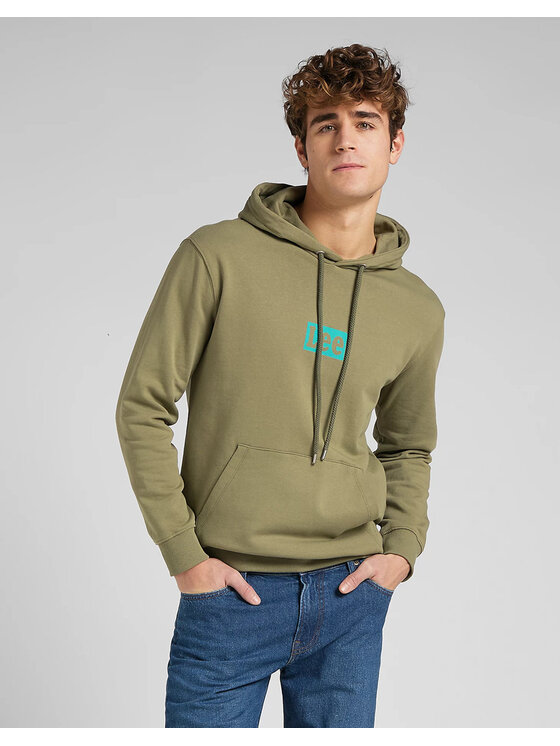 Lee Lee Bluza TOPS' EM ALL HOODIE Zielony Regular Fit