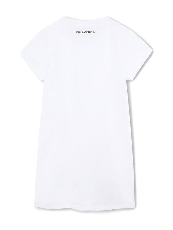 Karl Lagerfeld Kids Karl Lagerfeld Kids Sukienka codzienna Z30454 D Biały Regular Fit