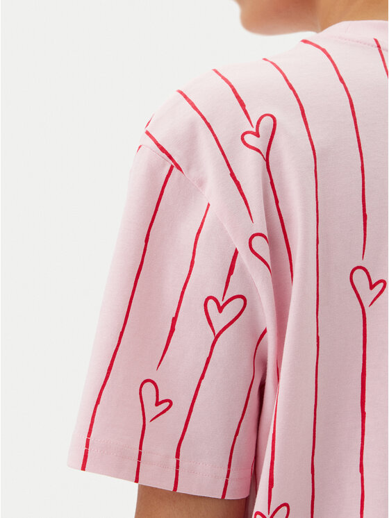 Karl Kani Karl Kani T-Shirt Signature Heart Pinstripe Os 61300127 Rosa Regular Fit