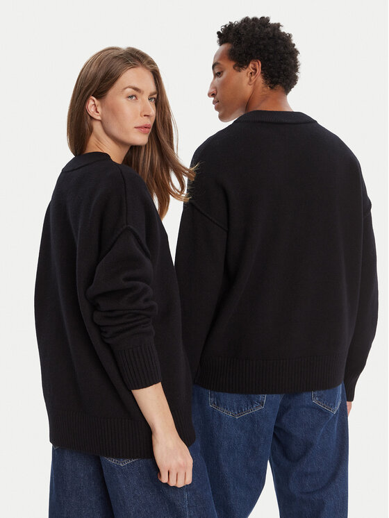 AMI Paris AMI Paris Kardigan BFUKC006.018 Czarny Regular Fit