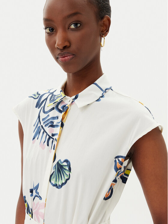 Marella Marella Krekla kleita Pier 2513221372200 Balts Regular Fit