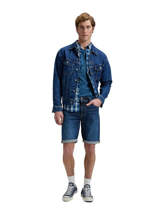 Lee Lee Szorty jeansowe 112377689 Niebieski Regular Fit