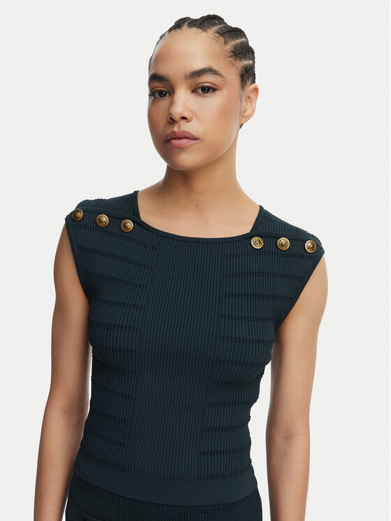 Guess Guess Bluza W5YR12 Z0130 Zelena Regular Fit