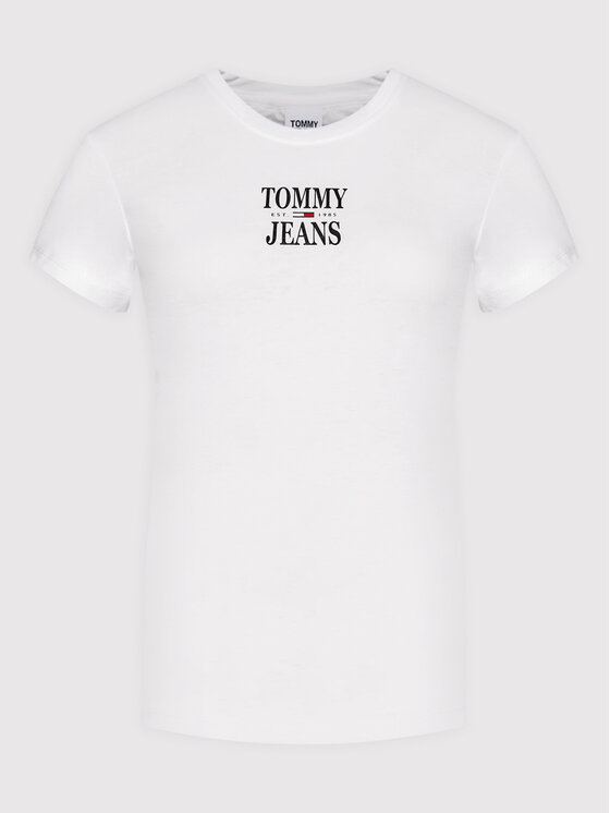 Tommy Jeans Tommy Jeans Majica Essential DW0DW12829 Bela Slim Fit