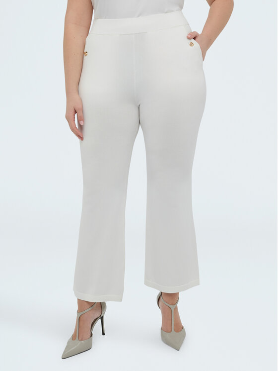 Fiorella Rubino Fiorella Rubino Spodnie materiałowe P626L002327N011 Biały Flare Fit