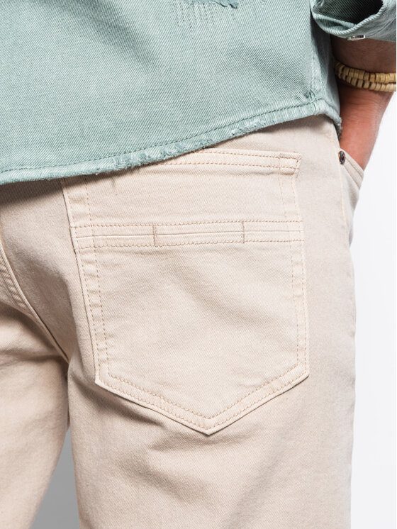 Ombre Ombre Jeansy P1058 Béžová Slim Fit