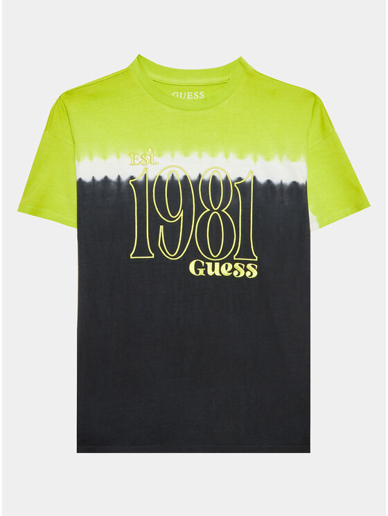 Guess Guess Tričko L3YI18 K8HM3 Zelená Regular Fit