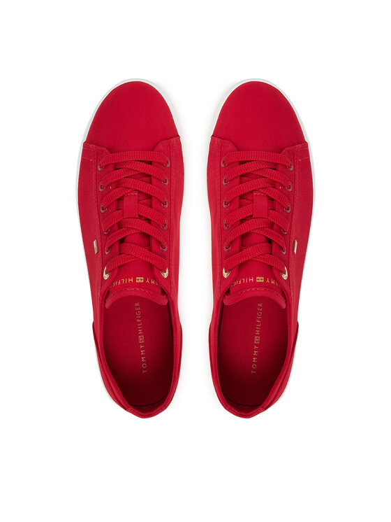 Tommy Hilfiger Tommy Hilfiger Sneakersy Th Foxing Sneaker Canvas FW0FW09170 Czerwony