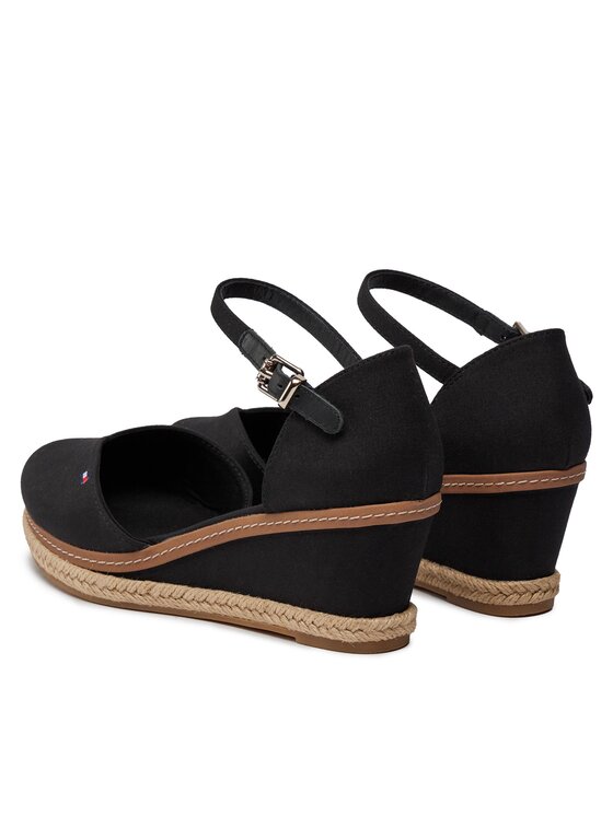 Tommy Hilfiger Tommy Hilfiger Еспадрильї Basic Close Toe Mid Wedge FW0FW04787 Чорний