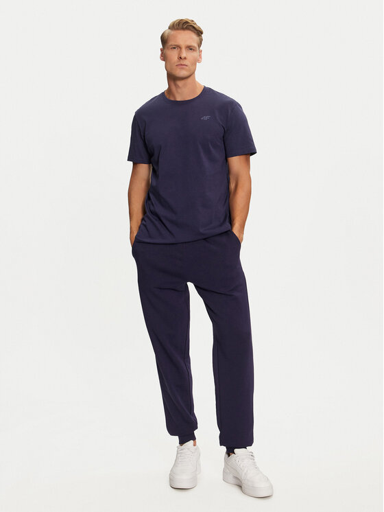 4F 4F T-krekls 4FWMM00TTSHM1843 Tumši zils Regular Fit