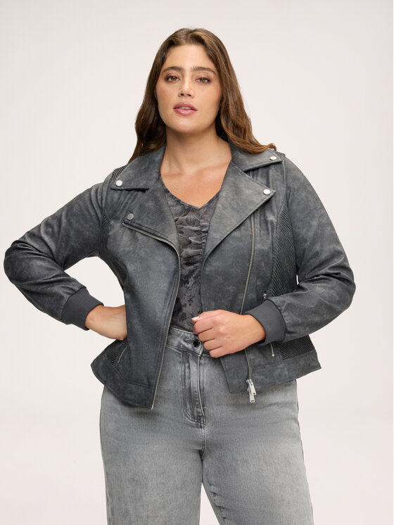 Fiorella Rubino Fiorella Rubino Giacca in similpelle R376T001382N013 Grigio Regular Fit