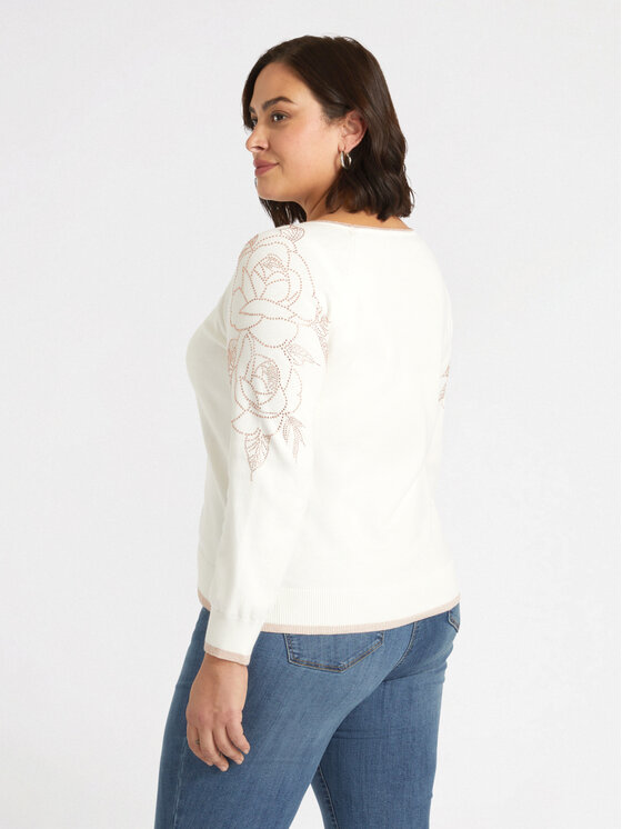 Fiorella Rubino Fiorella Rubino Sweter M075L007913N011 Biały Regular Fit