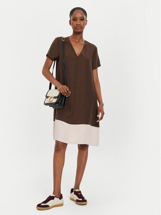 United Colors Of Benetton Robe de jour 4O79DV0AO Marron Regular Fit