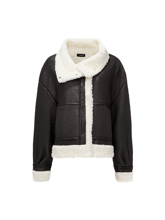 La Mania La Mania Cappotto in shearling STOCKHOLM Nero Classic Fit