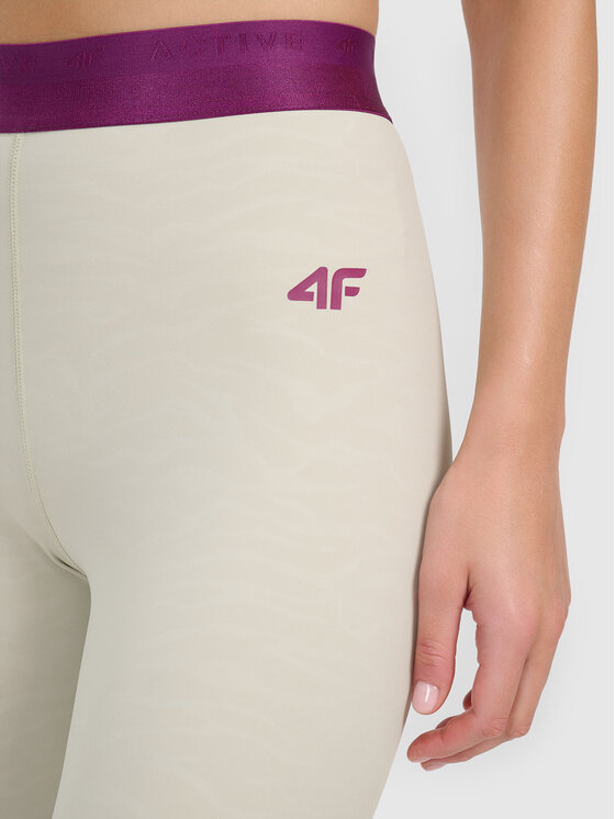 4F 4F Legginsy 4FWAW26TFTIF539-83A Beżowy Active Fit