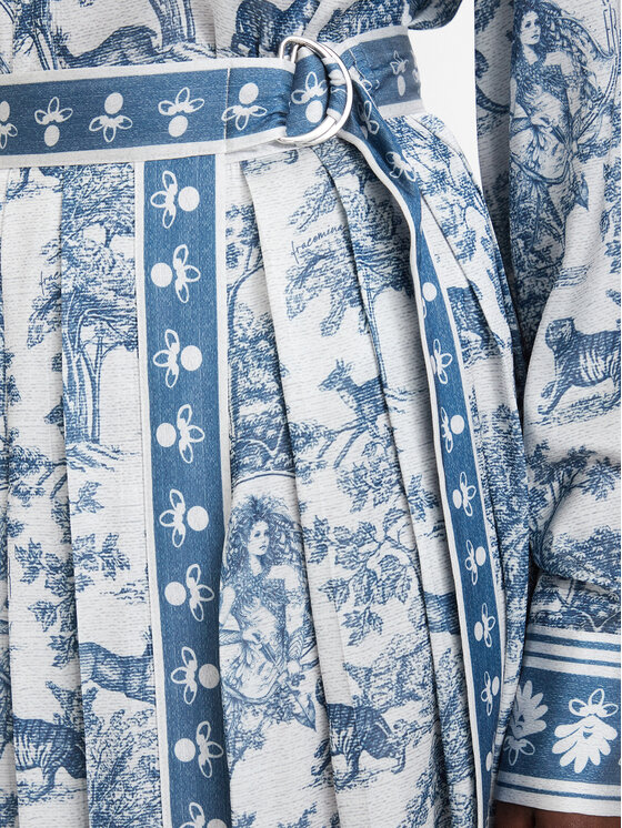 Fracomina Fracomina Faltenrock FS26SG2005W435K5 Hellblau Regular Fit