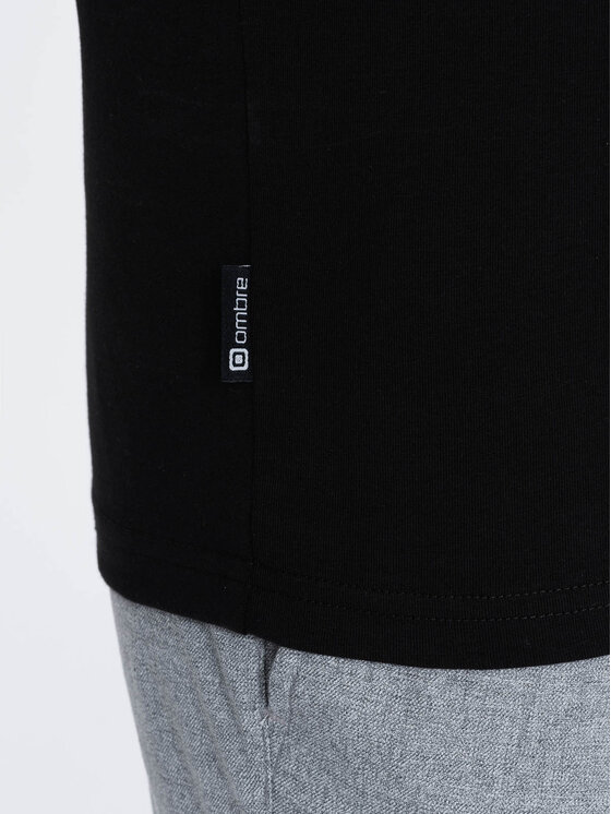 Ombre Ombre Longsleeve OM-LSCL-0110 Czarny Regular Fit