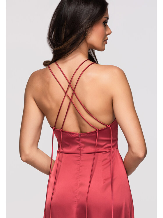 Ombre Ombre Sukienka wieczorowa LA-OM-DLR366 Różowy Slim Fit