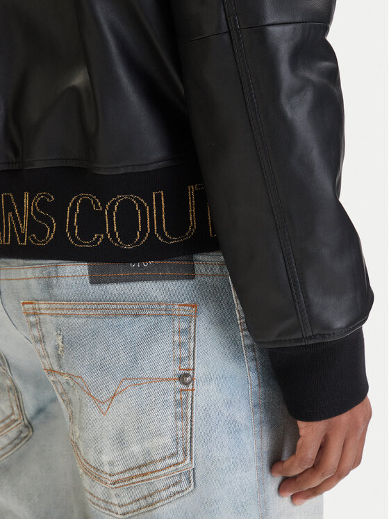 Versace Jeans Couture Versace Jeans Couture Usnjena jakna 80GAVP06 CPPS3 Črna Regular Fit